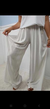 Biele široké nohavice, l