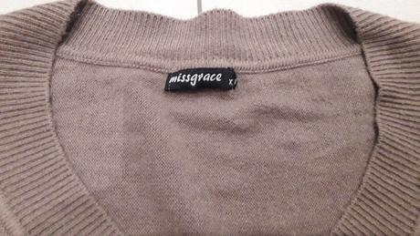 Pletený dámsky sveter hnedý, xl