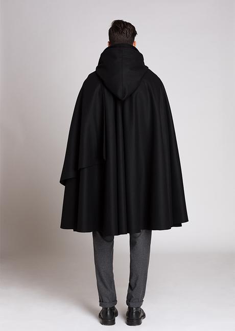 Luxusne panske vlnene glamurne pončo/kabat, l / m / s / xl