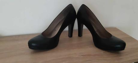 Cierne kožené lodičky, 37