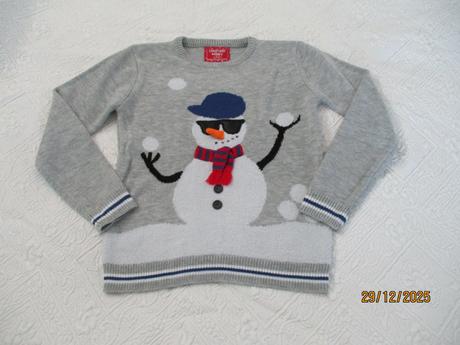Vianočný pulóver so snehuliakom, primark,158