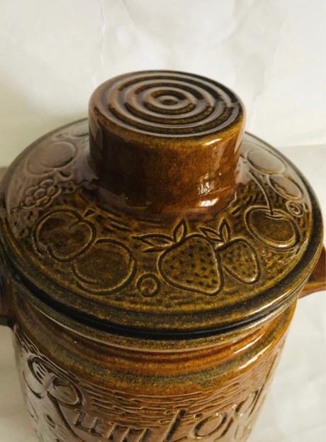 Velky rumtopf motiv ovocie hnedy dzban, 