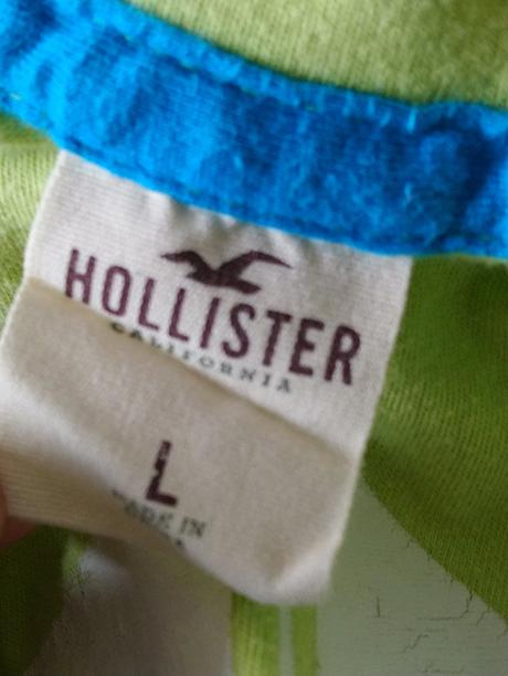 Pánske zelené tričko s potlačou, hollister, hollister,m