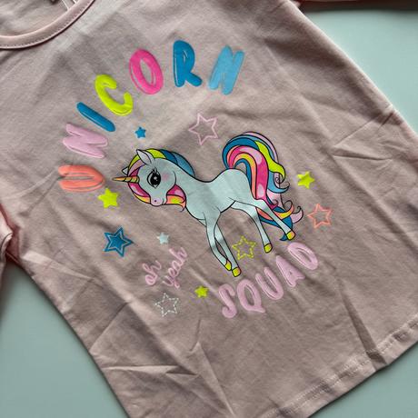 Dievčenské tričko unicorn bledoružová, 116 / 122