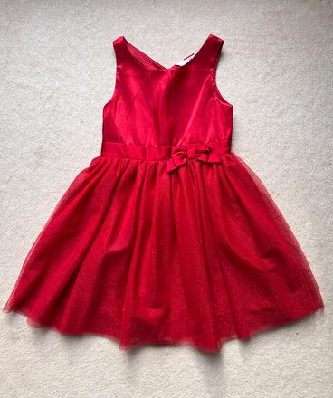 Vianočné šaty s mašľou pre dievča, 122