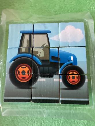 Drevené obrázkové kocky 9ks,