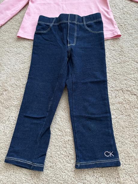 Calvin klein jeans tričko a riflove legíny, 3 roky, calvin klein,98