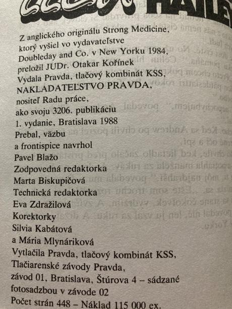 Liek- hailey arthur prvé vydanie 1988, 