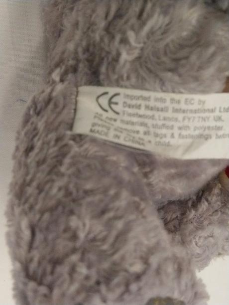 Plyšový promočný macko sivý, 15 cm,