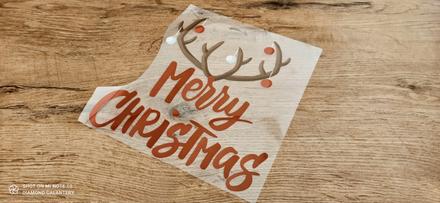 Ažehľovacia nálepka - merry christmas sobík - 21,5, 