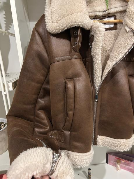 Koženková zimná bunda, l