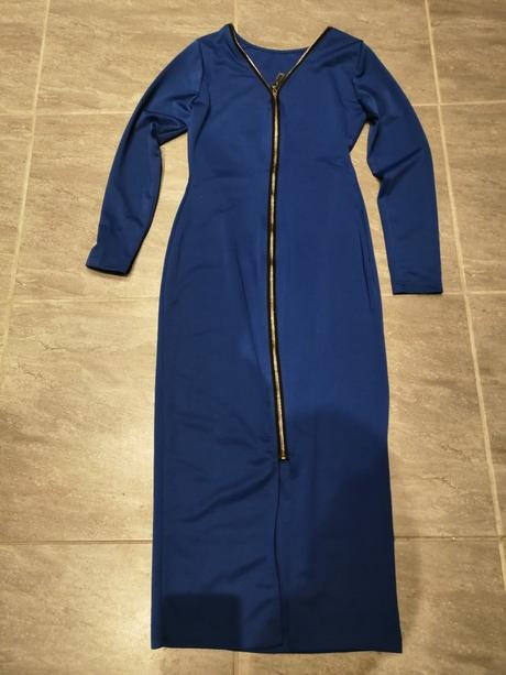 Šaty so zipsom na chrbáte kráľovská modrá, vs-xs, s