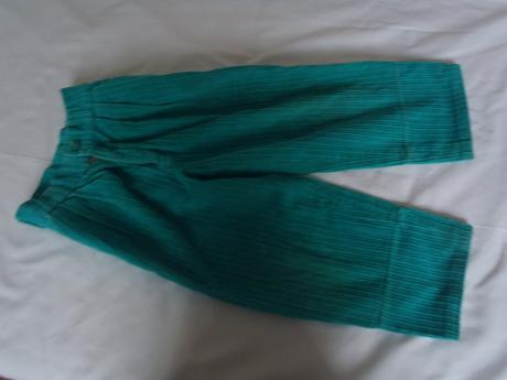 Zelené menčestrové nohavice, mini boden,98