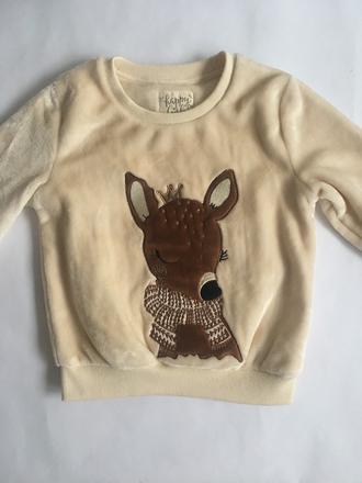 Teplý, jemný pulovrik so srnkou v. 110, c&a,110