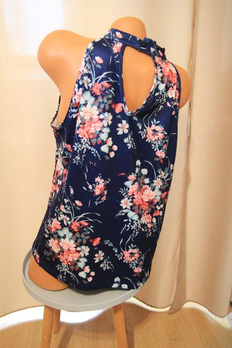 Modrý kvietkovaný top, xxl, xxl