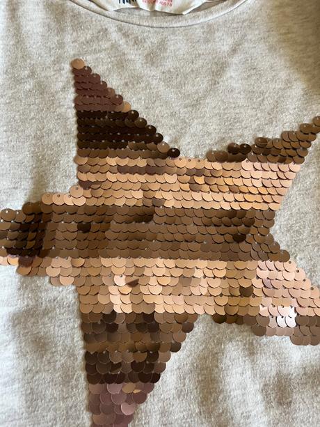 Tričká s 3d aplikáciou - dvojset 122/128, h&m,122