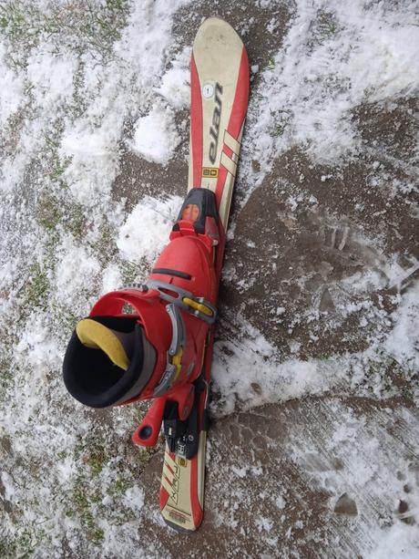 Detské lyže 80 +lyžiarky, elan,80-89 cm