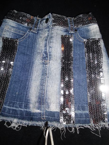 Riflová sukňa s glitríkmi, cq,122