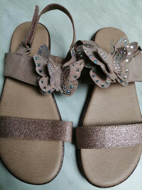 Sandálky pre dievčatka bezove vel. 34 cm, graceland,24