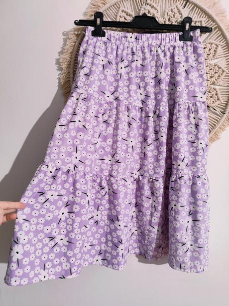 Lilavá midi sukňa, m