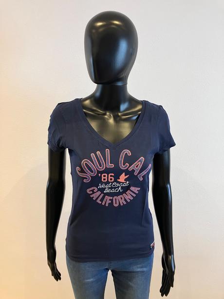 Dámske modré tričko s nápisom soul cal (m), m