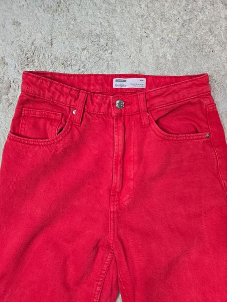 Bershka červené mom rifle, bershka,36
