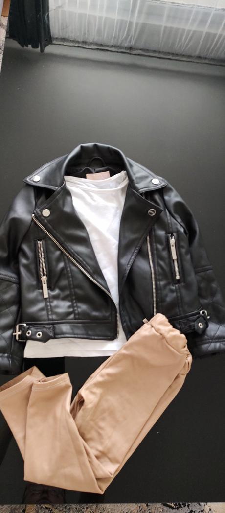 Prešívaná koženka nohavice a tričko, lipsy london,110