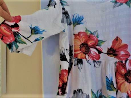 Naturálne biele kvetované šaty over size, xl