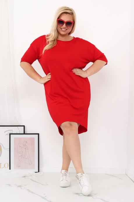 Dámske šaty lisa plus size červená,