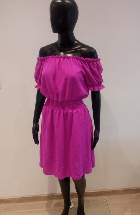 Dámske letné šaty ciklámenové, m