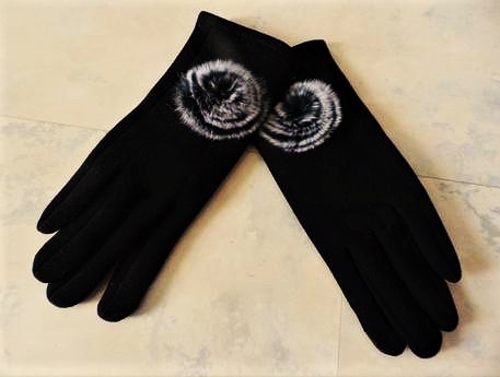 Luxusné zateplené rukavice s kožušinkou, l