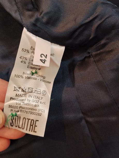 Luxusný smaragdový vlnený kabát solotre, 38