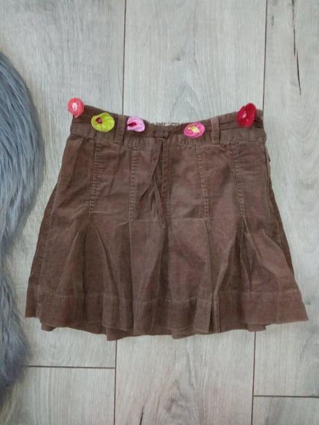 Dievčenská menčestrová sukňa s kvetmi (6-7 r.), h&m,122