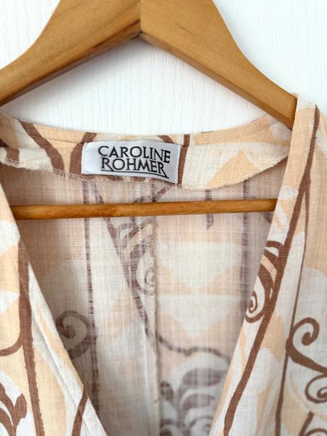 Vintage ľanová bunda caroline rohmer secesný štý, l