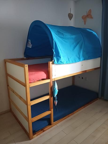 Posteľ ikea kura (biela / borovica), šírka (cm): 95,dĺžka (cm): 210