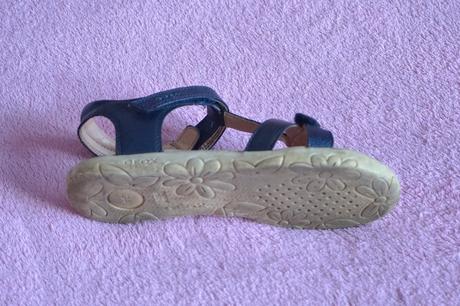Modré kožené sandálky, geox,34