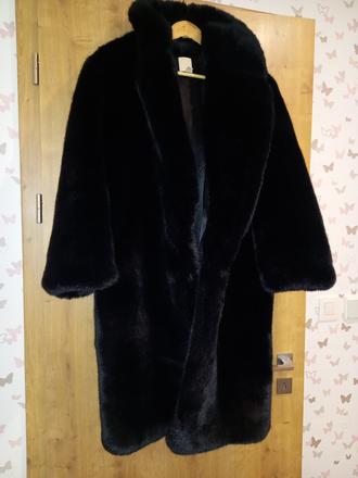 Kabát z umelej kožušiny, h&m,s