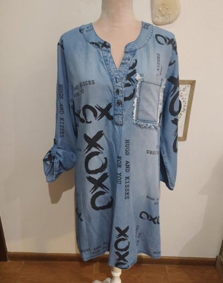 Riflové šaty, bonprix,m