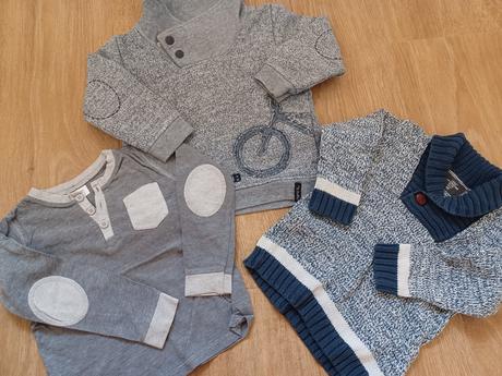 Frajerský 3-set mikina a tričko so zaplatami, h&m,80