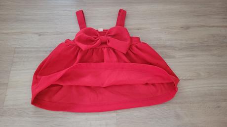 Červené šaty s mašľou veľ. 80, 80