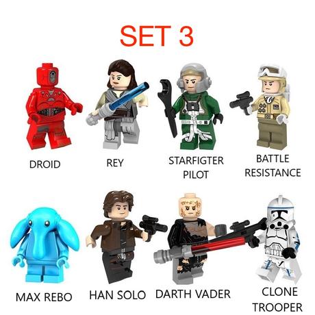 Rôzne figúrky star wars 8 (8ks) typ lego - nové,