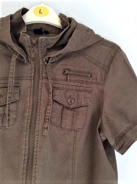 Športové vintage naturálne šaty safari, m