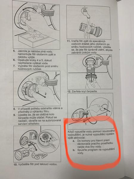 Práčka AEG a čistenie čerpadla