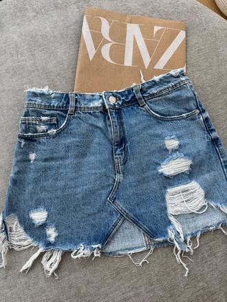 Damska denimova sukna zara, zara,m
