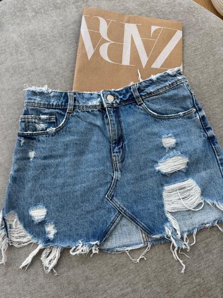 Damska denimova sukna zara, zara,m