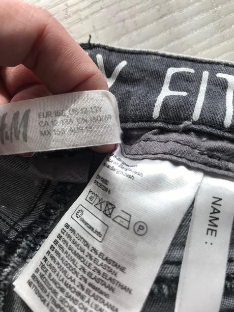 Rifle tmavošedé v.158, h&m,158