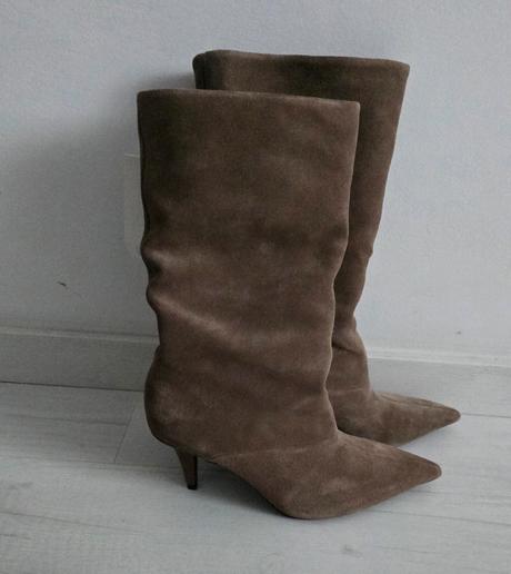Čižmy z brusenej kože, zara, zara,37