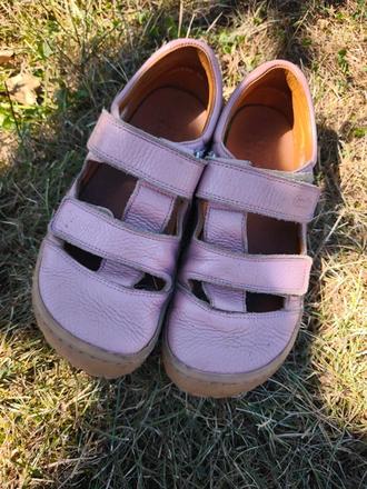 Ružové dievčenské kožené barefoot sandále froddo, froddo,35