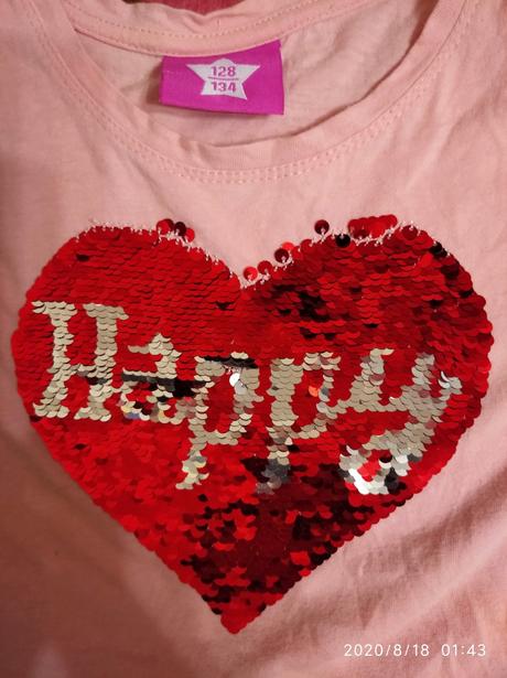 Tylové saty s premienacimi flitrami srdca, 134