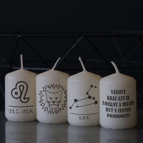 Horoskop sviečky, znamenia zverokruhu 6x4 cm, 